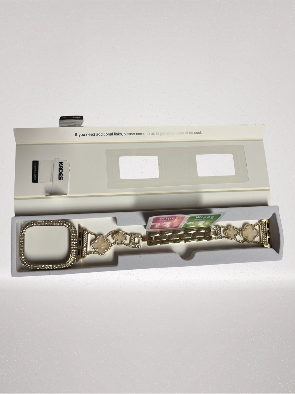 New decorative smartwatch band with matching rhinestone watch case cover